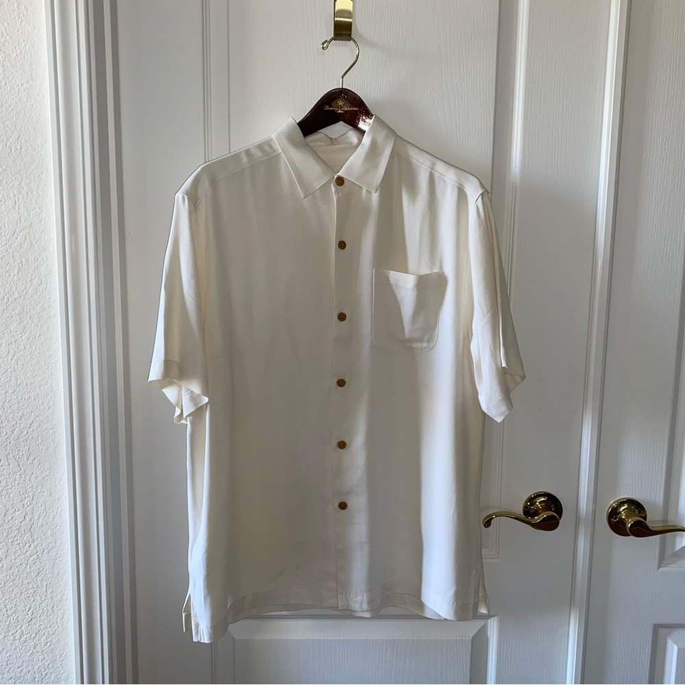 Tommy Bahama Cream Silk Dress Shirt
